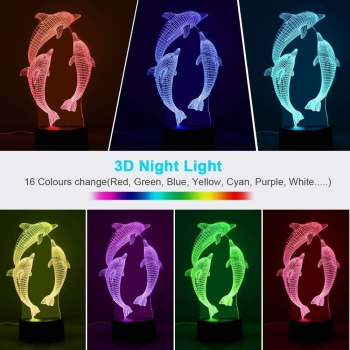 Lampka nocna dla dzieci z pilotem - delfiny [23040000779]